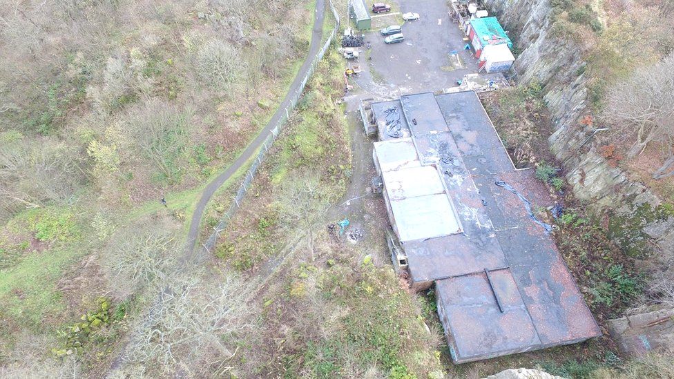 Aerial photo of the Barnton Bunker