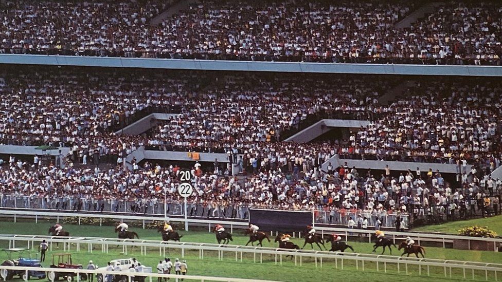 The grandstand at Singapore Turf Club's Bukit Timah Racecourse.