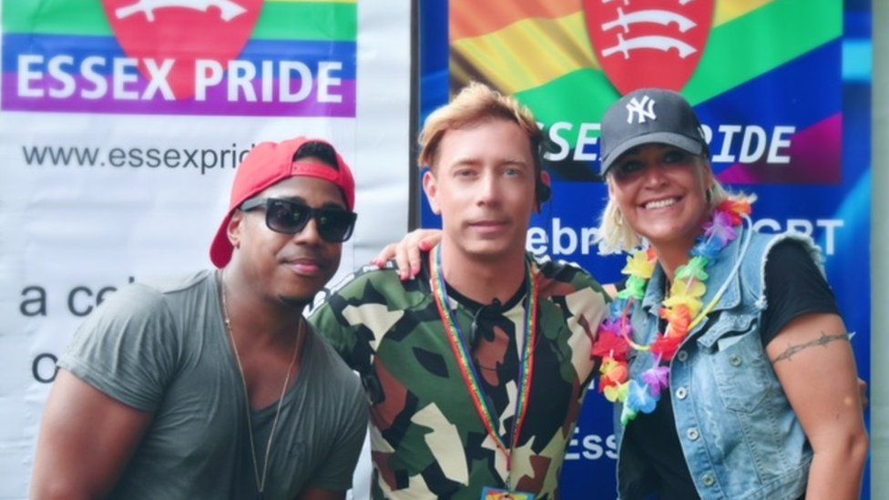 Garry Ormes, centre, with Bradley McIntosh and Jo O'Meara from S Club 7