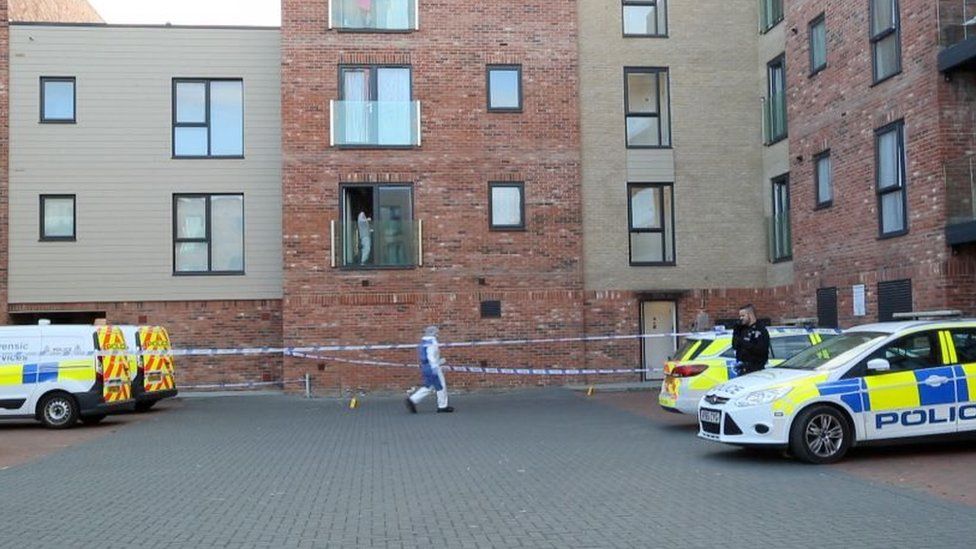Harland Court, Bury St Edmunds, scene of murder investigation