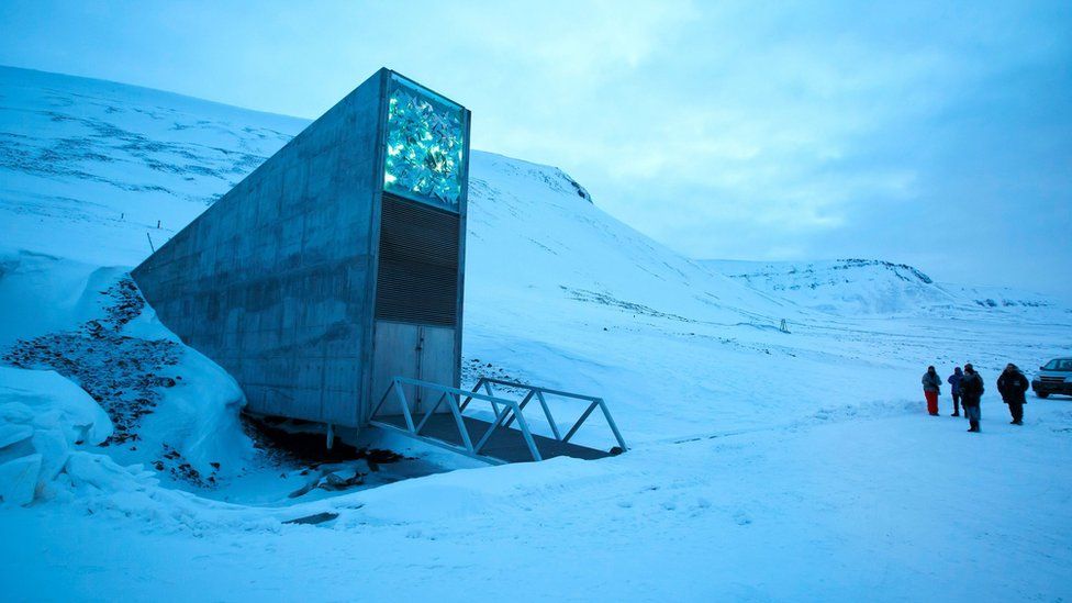 The entrance of the Svalbard Global Seed Vault