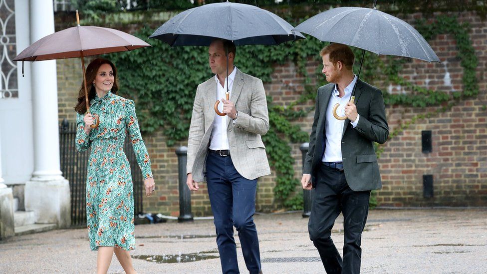 Kate, William and Harry in Kensington Palace