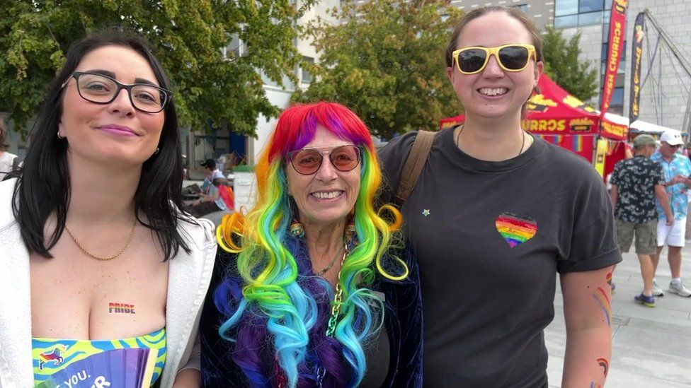 Three women at Southampton Pride Parade