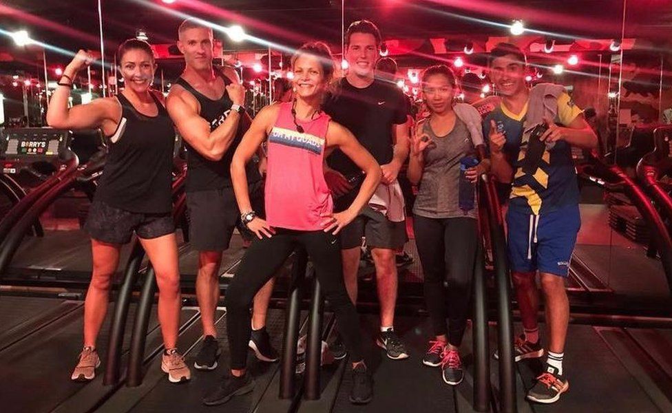 Employees from First Wealth at the gym together