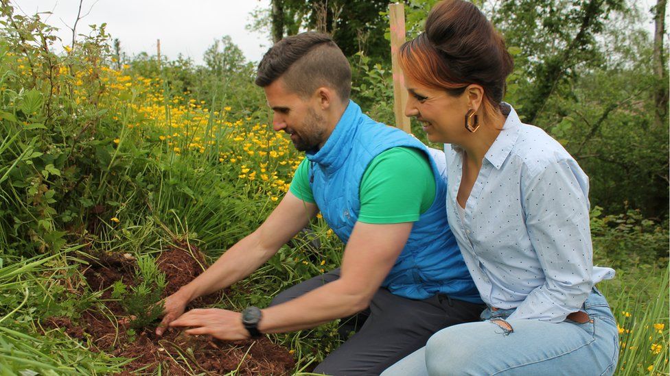 Rachel Burgess and Jon Turtle planted a tree