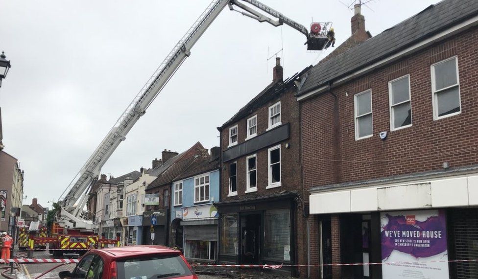 Darlington fire victim arrested on arson suspicion BBC News
