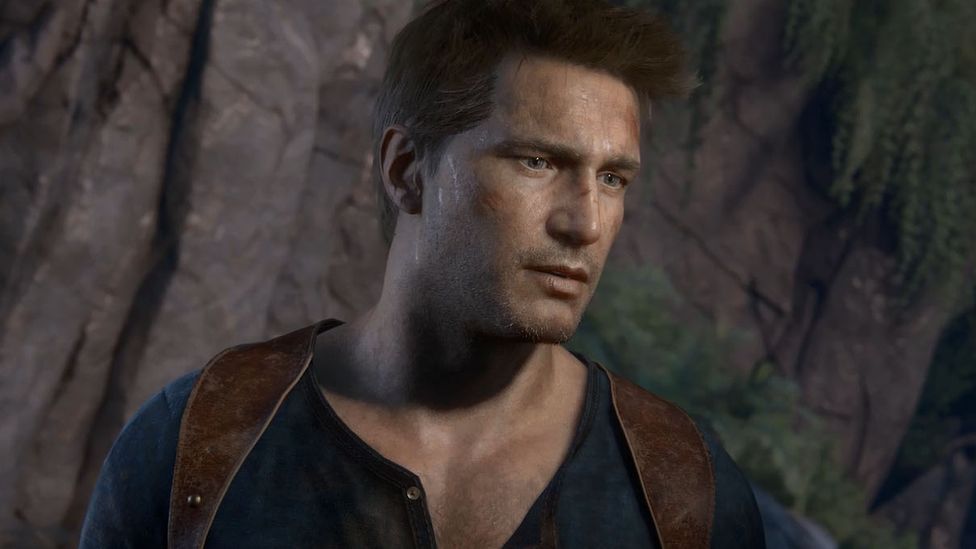 A screenshot of Nathan Drake from Uncharted