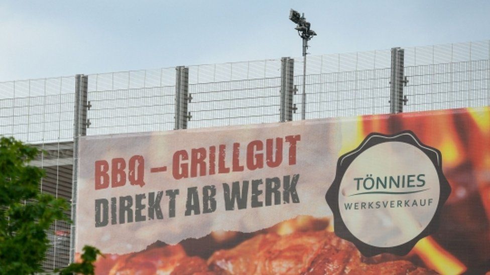 Tönnies meat processing plant in Rheda-Wiedenbrück, Gütersloh, 17 June 2020