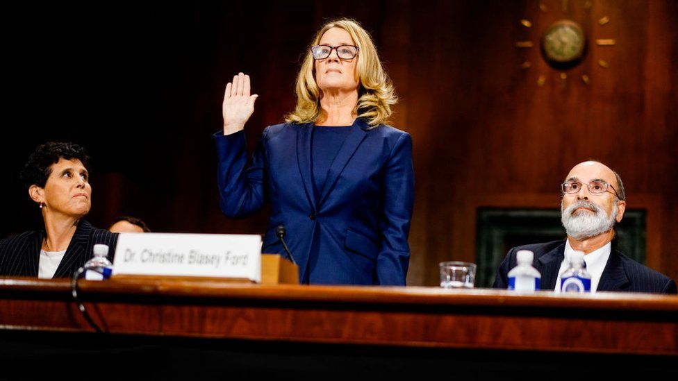 Christine Blasey Ford testifies in the confirmation of now-Supreme Court Justice Brett Kavanaugh