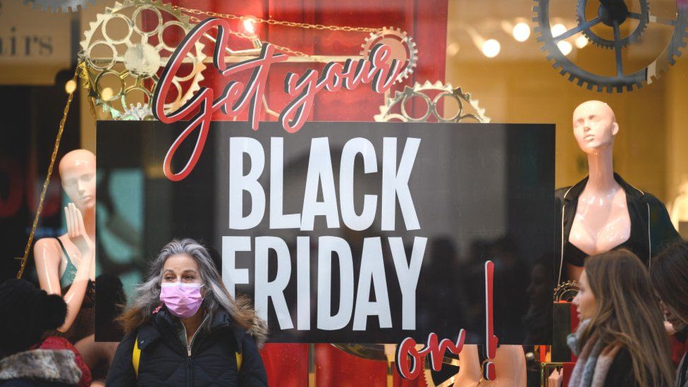 Black Friday poster on shop window