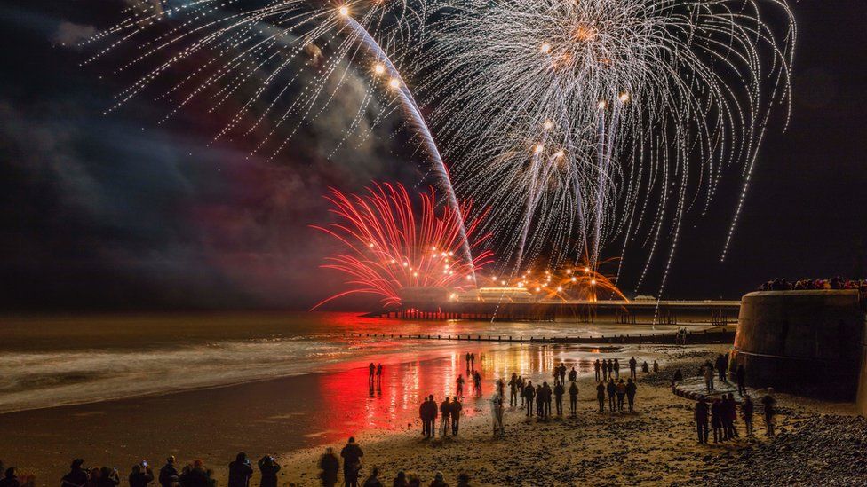 Cromer fireworks postponed due to 'adverse weather' - BBC News