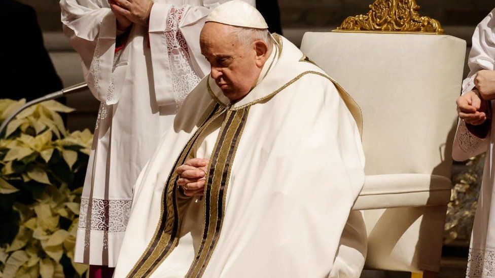 Pope Francis during mass