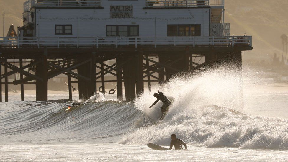 Surfers at Malibu