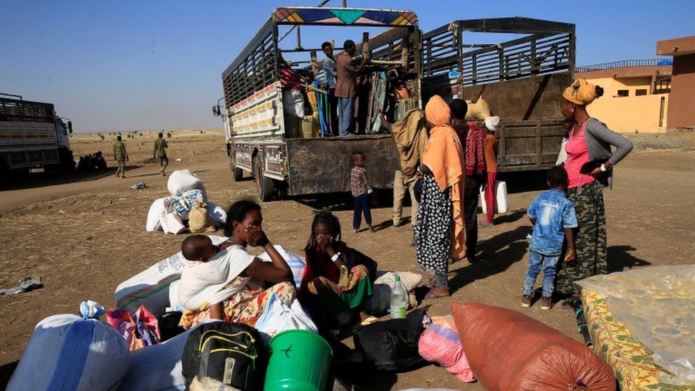 Ethiopians who fled the ongoing fighting in Tigray region