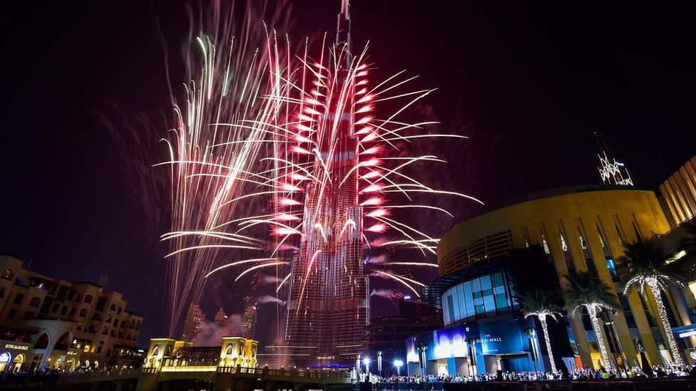 Fuegos artificiales en Dubai