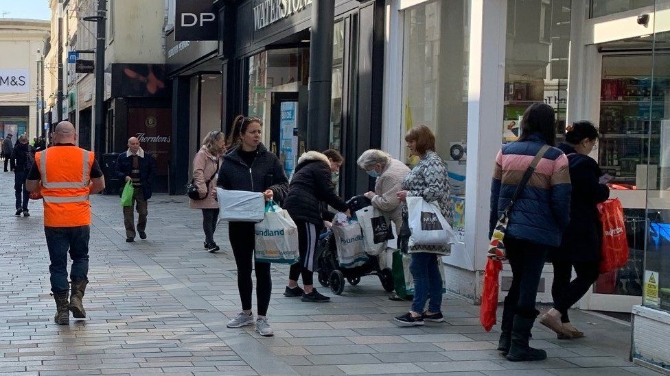 Shoppers in Strand Street