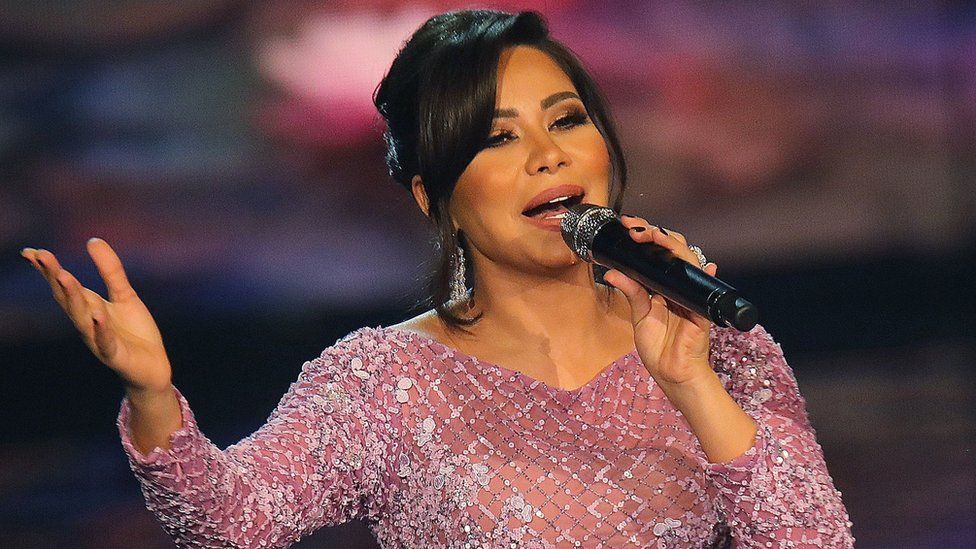 Egyptian singer Sherine Abdel Wahab performs on stage during the final show of Arab Idol on 25 February 2017 in Beirut, Lebanon