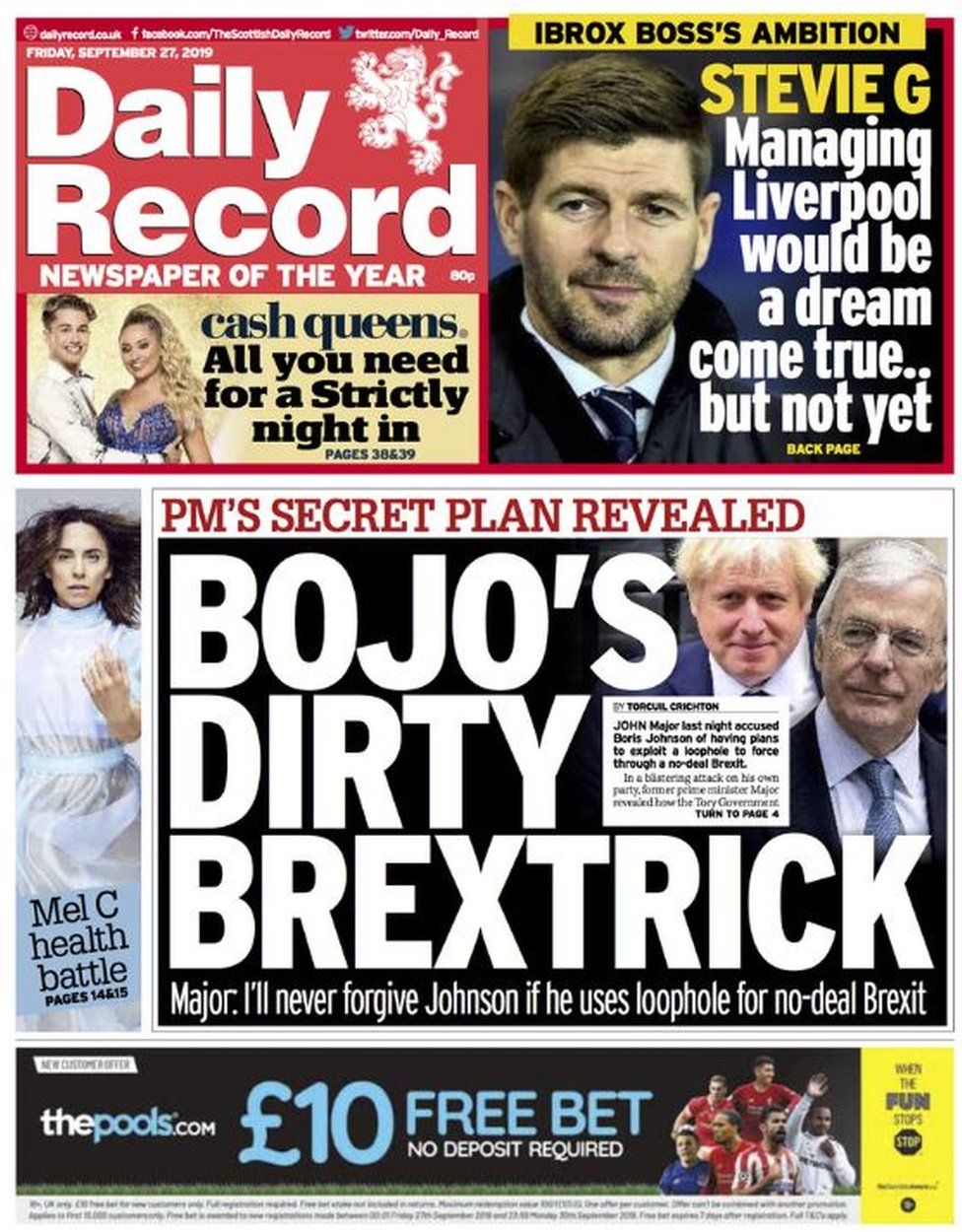 Scotland's papers: 'Deliver Brexit or face riots' claim senior Tories ...