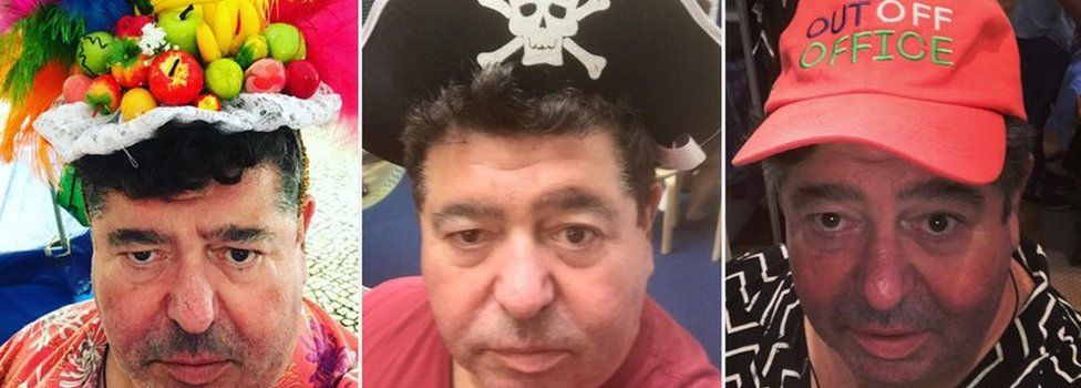 Pictures of Rob Goldstone wearing hats