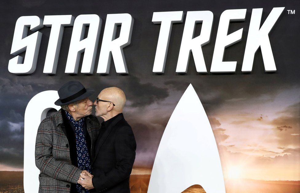 Actors Patrick Stewart and Ian McKellen attend the premiere of Star Trek: Picard in London