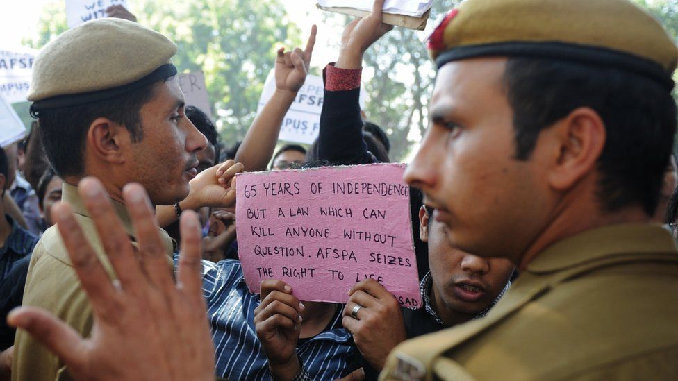 File photo of a protest against Afspa
