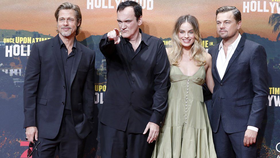 Brad Pitt, Quentin Tarantino, Margot Robbie and Leonardo DiCaprio
