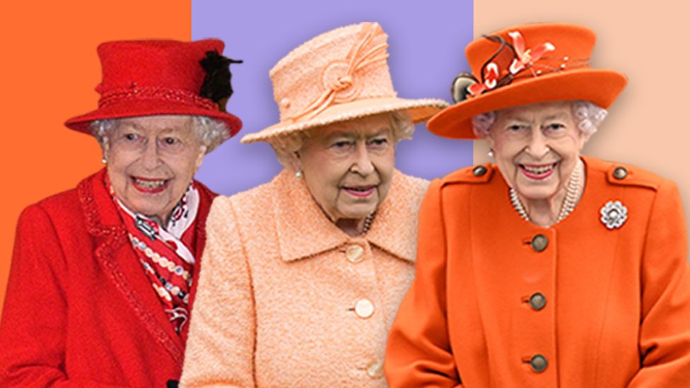 Queen Elizabeth II in colour matching coats and hats