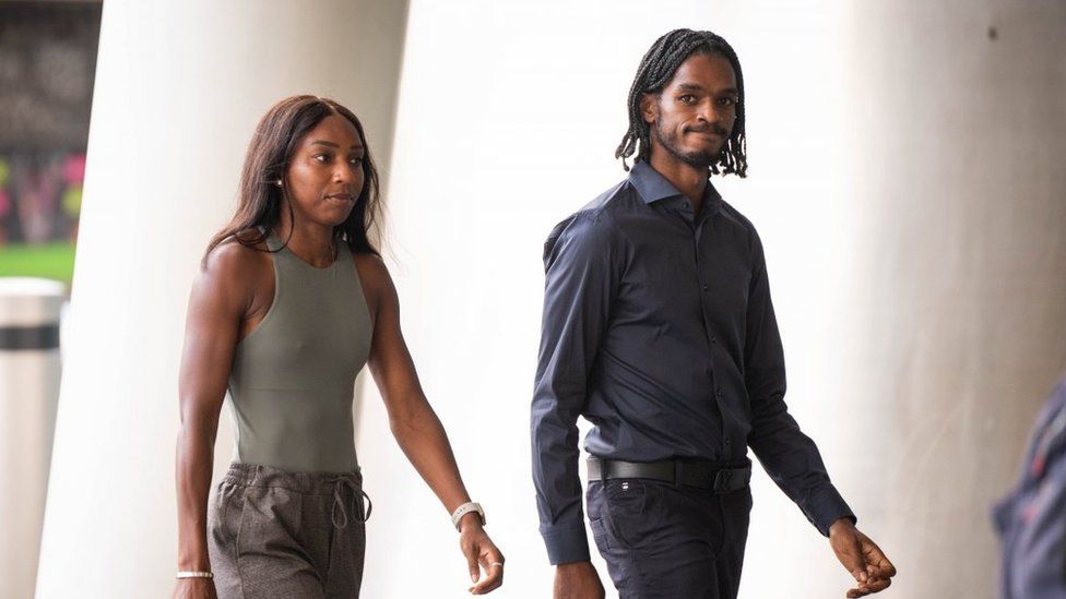 Bianca Williams and her partner Ricardo dos Santos arriving at Palestra House for the hearing on Friday.
