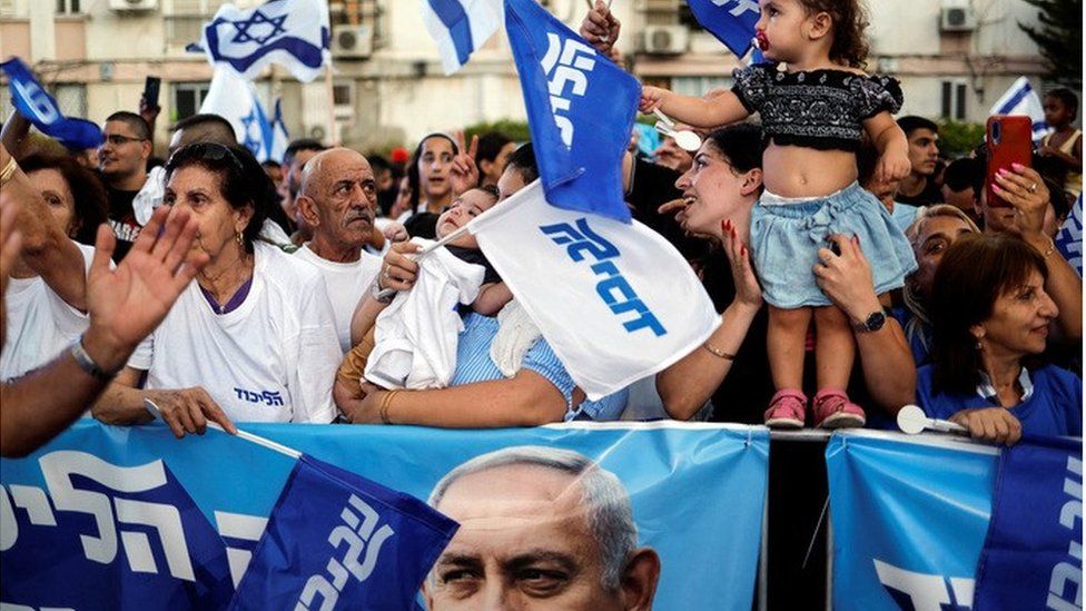 Митинг в поддержку Нетаньяху в Рамле, Израиль (29.09.22)