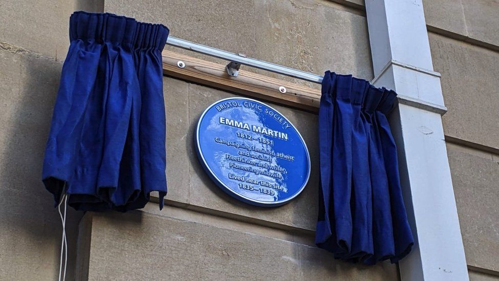 Blue plaque for Emma Martin in Bristol