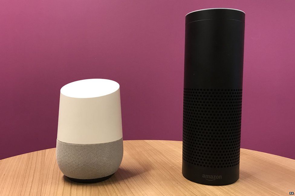 Google Home and its rival, Amazon's Echo