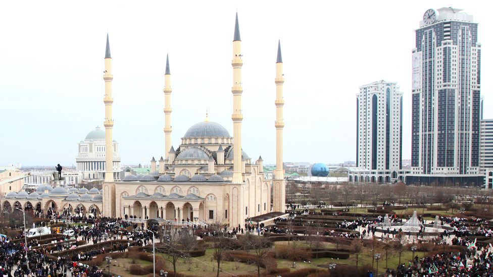 View of Grozny with central mosque, Jan 2016 file pic