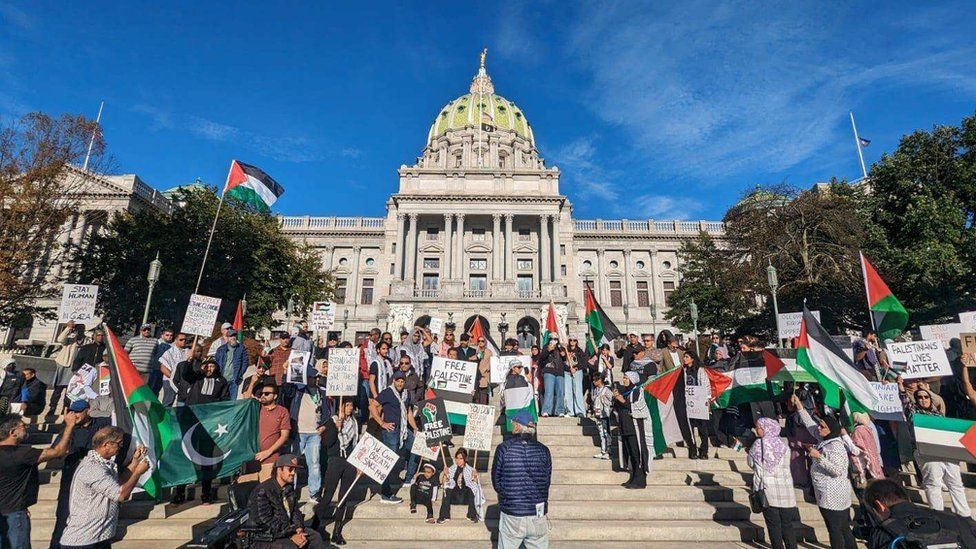 A peaceful rally in support of Palestine in Pennsylvania