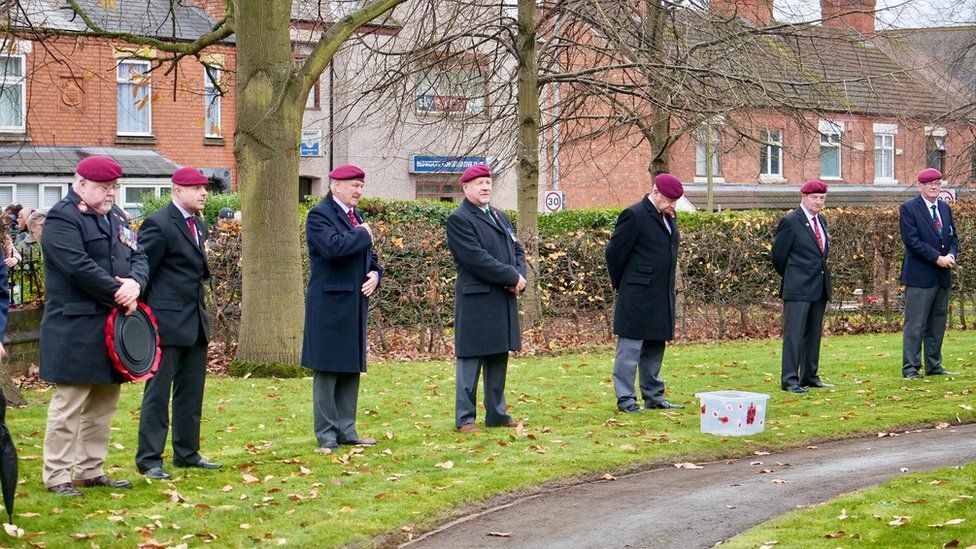 Former soldiers stood on parade again at Bedworth War Memorial