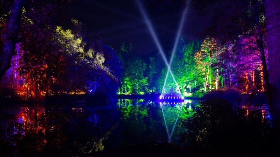 In Pictures: Enchanted Forest light show opens to public - BBC News