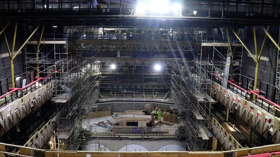 The inside shell of the Bristol Beacon main hall under construction