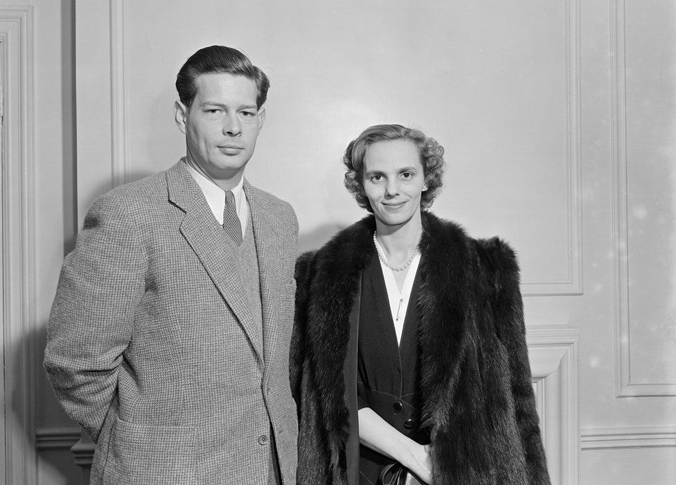 King Michael with his wife, Queen Ann, in 1951