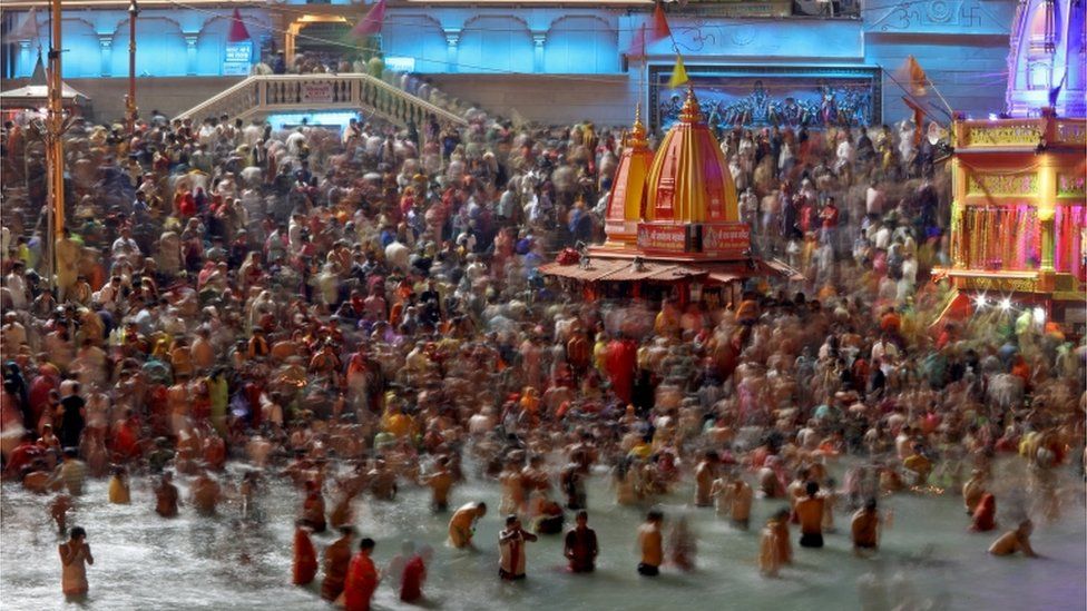 Devotees at the Kumbh Mela