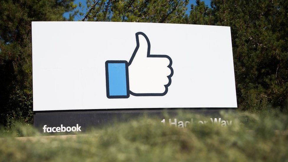 This file photo taken on November 4, 2016 shows the Facebook Thumbs Up sign and logo in Menlo Park, California.