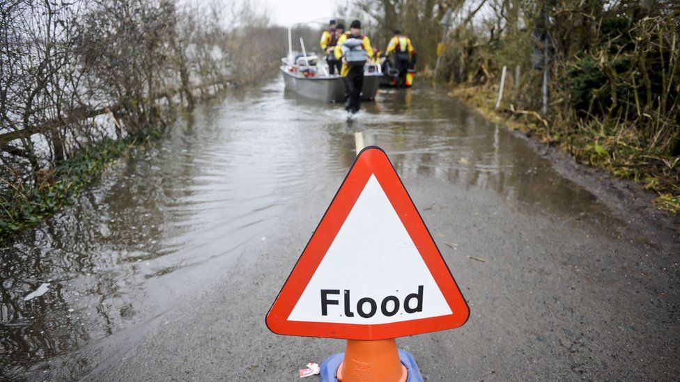 Flood sign in South Yorkshire