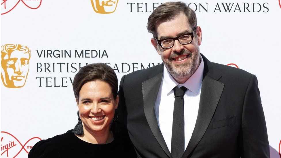 Richard Osman pictured with partner Ingrid Oliver