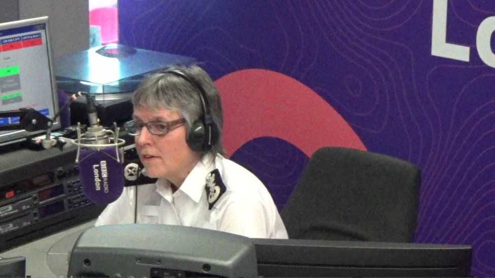 Cressida Dick in Radio London studio