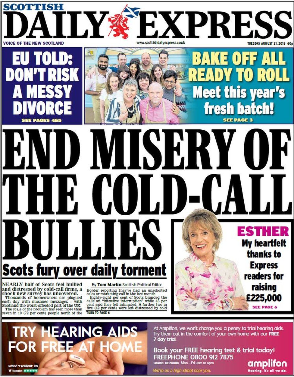 The papers End cold call bullies misery BBC News