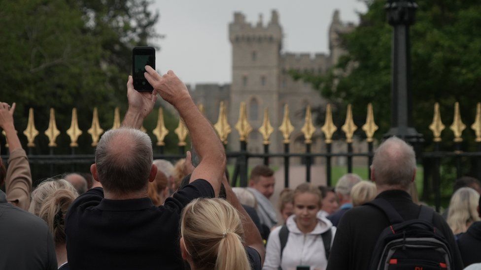 People outside Windsor Castle