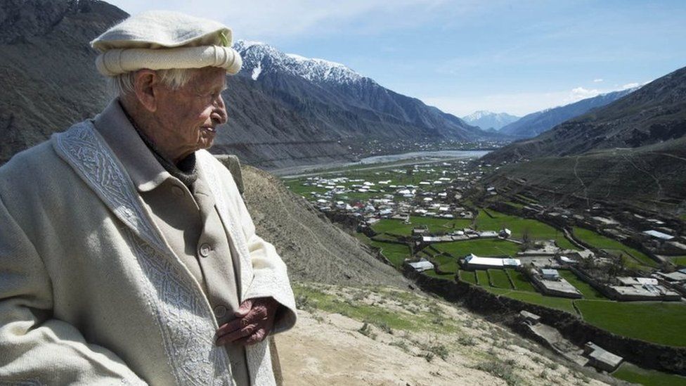 Maho Langlands looks out over a valley in northern Pakistan