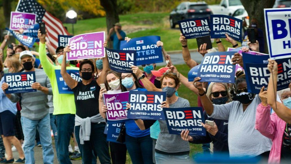 Biden supporters in Erie during the 2020 campaign