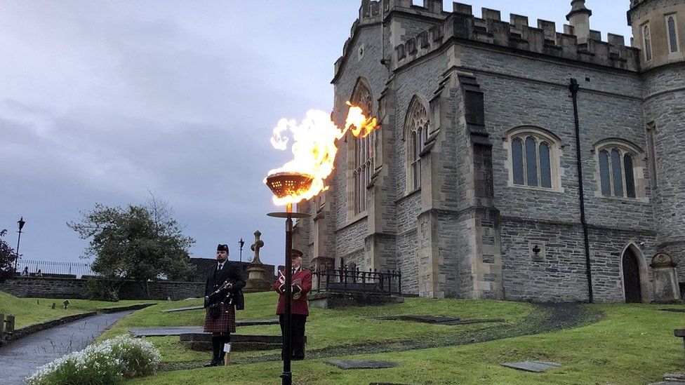 Jubilee beacon lit at St Columb's Cathedral in Derry