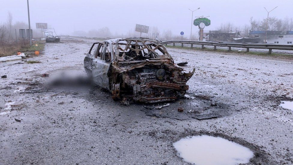 Burnt-out car