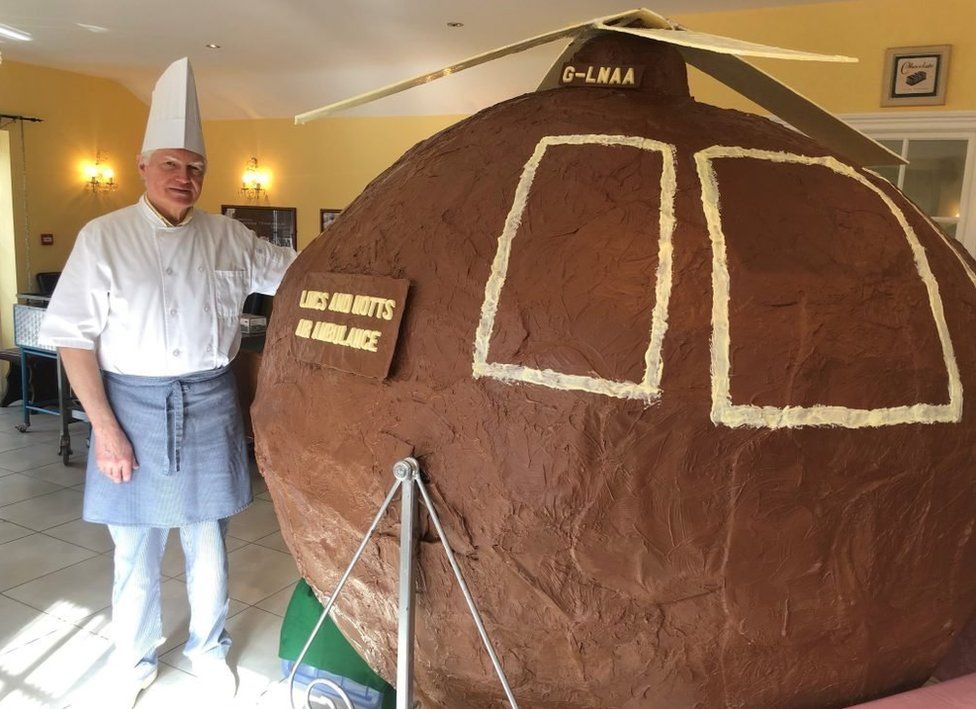 Giant chocolate helicopter 'a big challenge' - BBC News