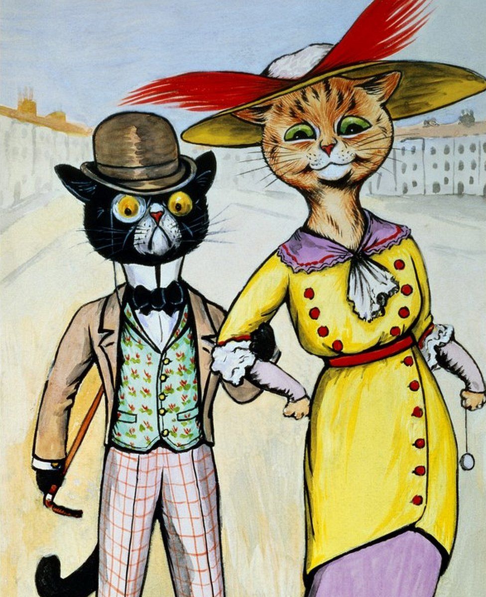 The Modern 'Arry and 'Arriet Gouache by Louis Wain